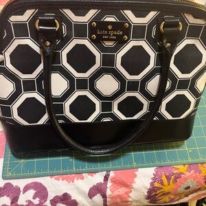 Kate Spade Black and White Geometric Satchel